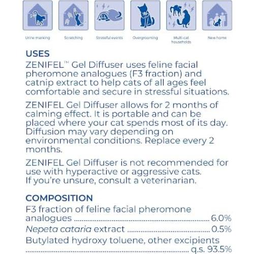 Difusor de Gel Calmante Virbac para Gatos - Sin Electricidad - Dura 2 Meses