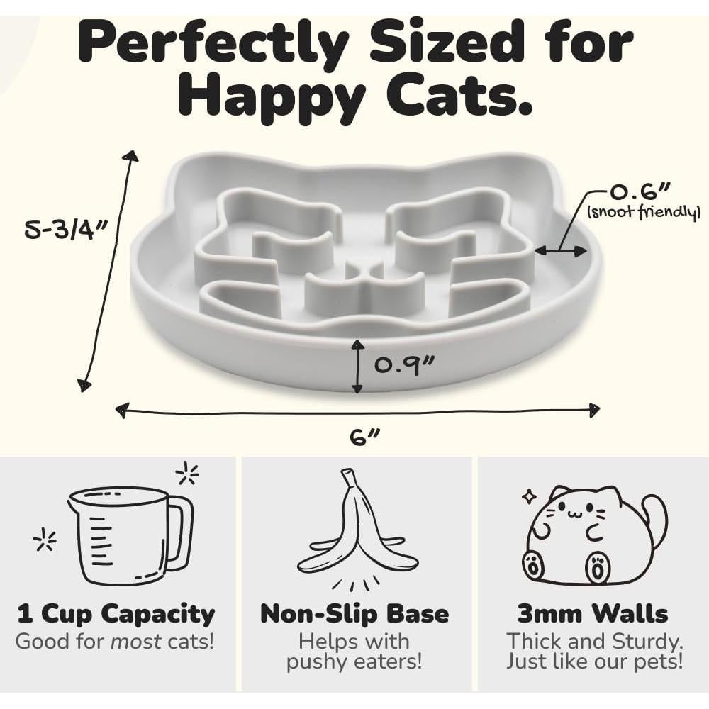 Cuenco para Gatos Snuggli de Alimentación Lenta 1 Taza