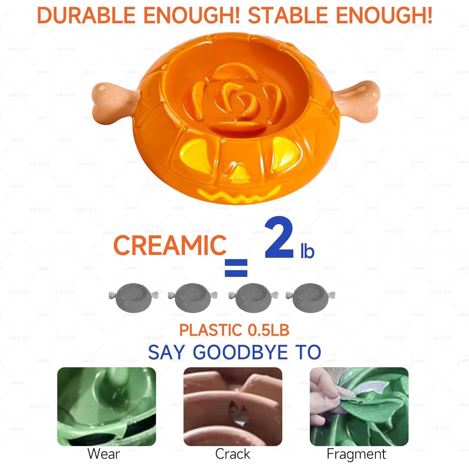 Cuenco Alimentador Lento para Perros Aquainno Calabaza 1.5 Tazas