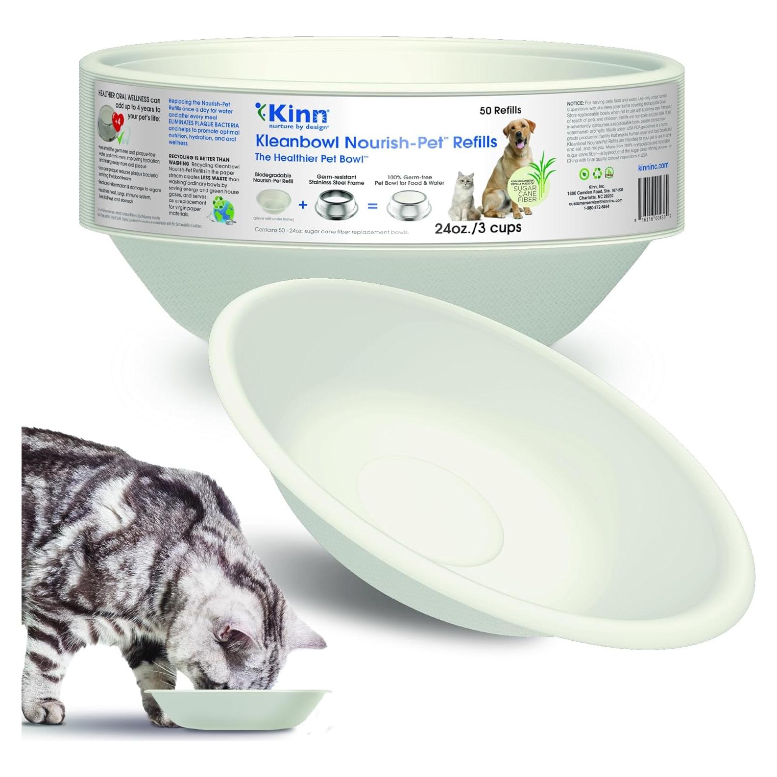 Tazón para Gatos Kinn Whisker Fatigue Compostable 24oz - 50 Recargas