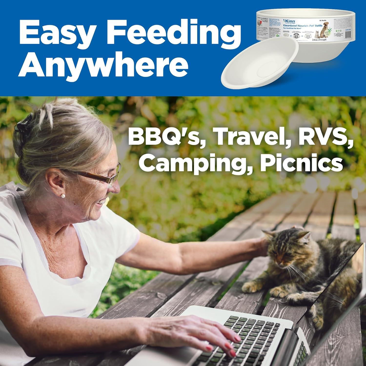 Tazón para Gatos Kinn Whisker Fatigue Compostable 24oz - 50 Recargas