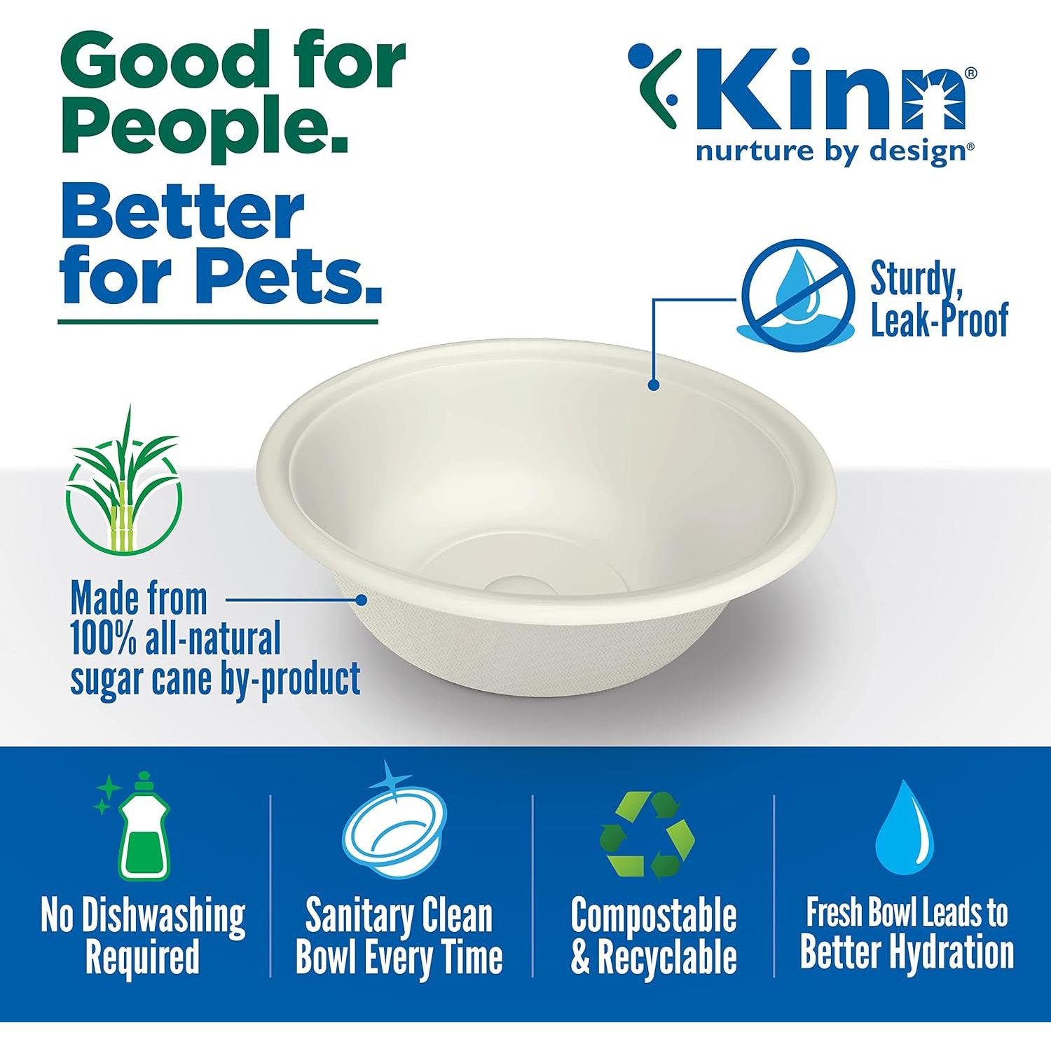 Tazón para Gatos Kinn Whisker Fatigue Compostable 24oz - 50 Recargas