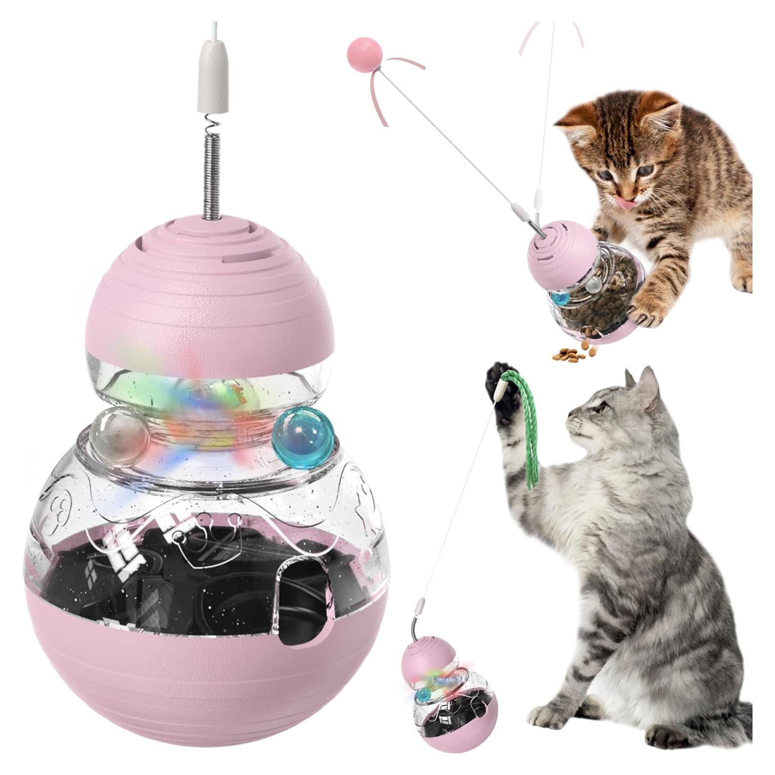 Juguete Interactivo para Gatos PAWpular Rosa - Dispensador de Comida y Rompecabezas