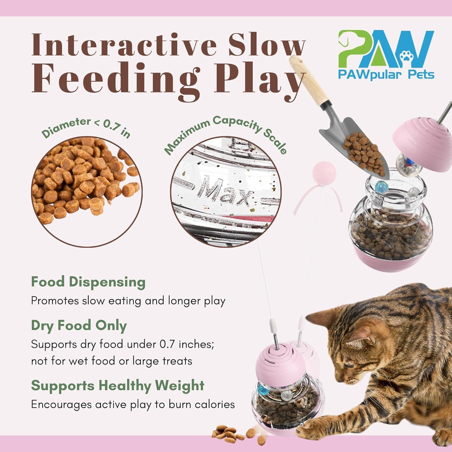 Juguete Interactivo para Gatos PAWpular Rosa - Dispensador de Comida y Rompecabezas