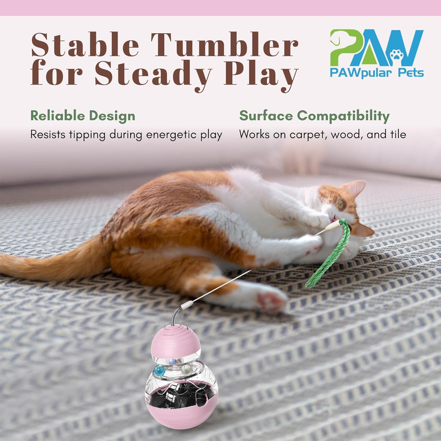 Juguete Interactivo para Gatos PAWpular Rosa - Dispensador de Comida y Rompecabezas