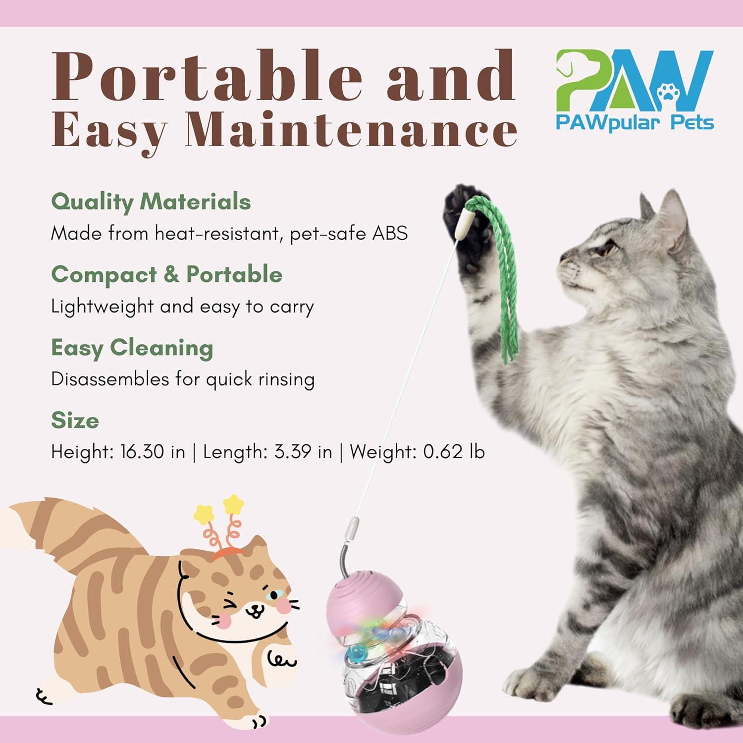 Juguete Interactivo para Gatos PAWpular Rosa - Dispensador de Comida y Rompecabezas