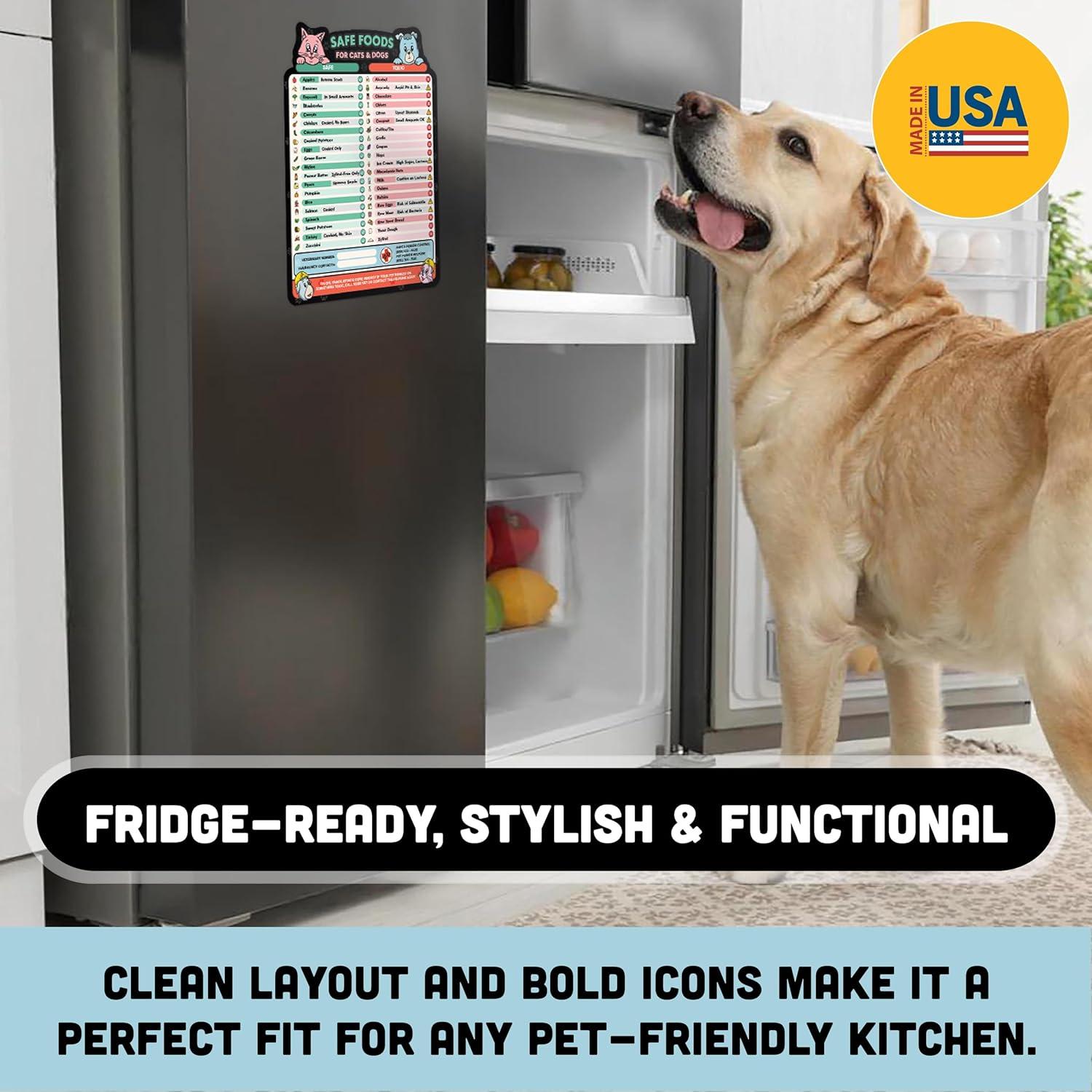 Guía Magnética de Alimentos Seguros para Perros y Gatos Sunsella 21.6x27.9cm