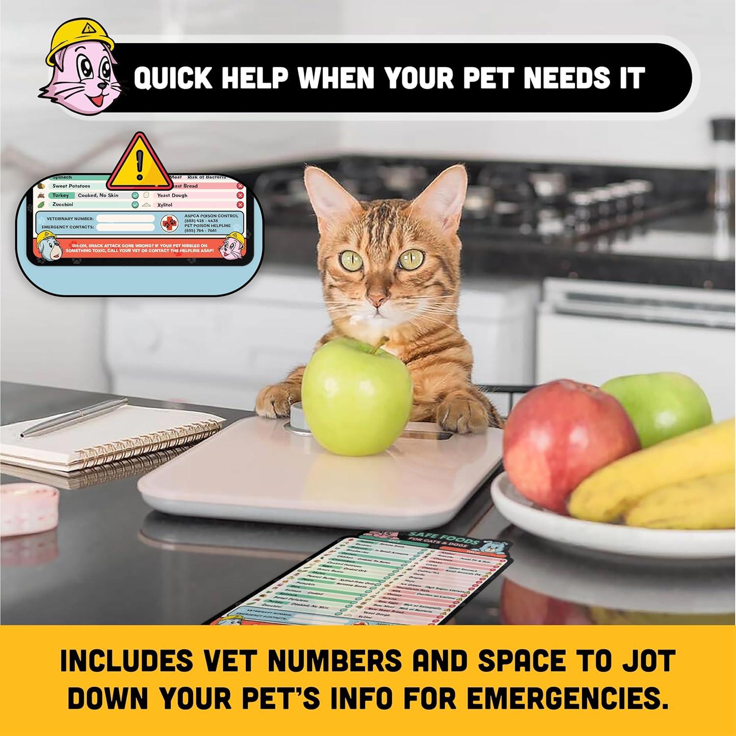 Guía Magnética de Alimentos Seguros para Perros y Gatos Sunsella 21.6x27.9cm