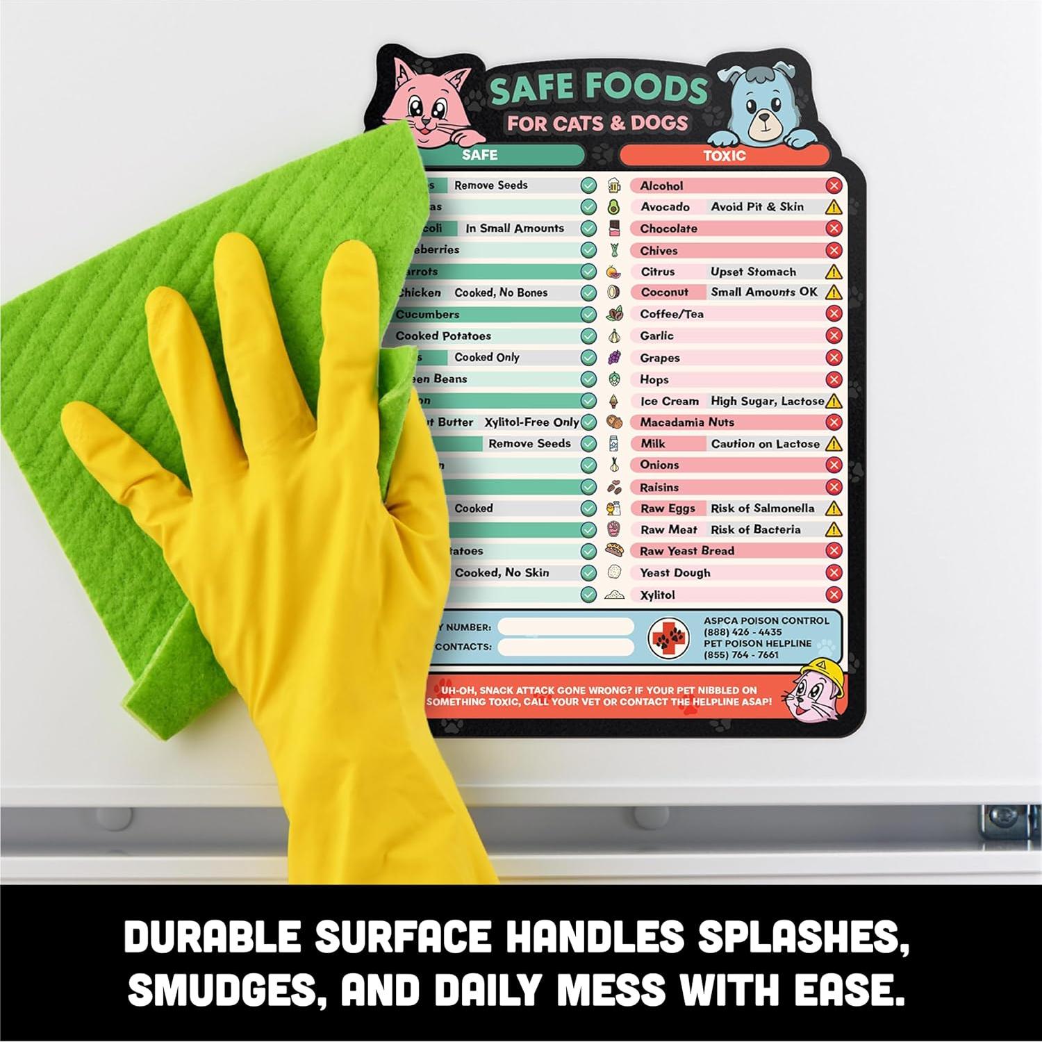 Guía Magnética de Alimentos Seguros para Perros y Gatos Sunsella 21.6x27.9cm