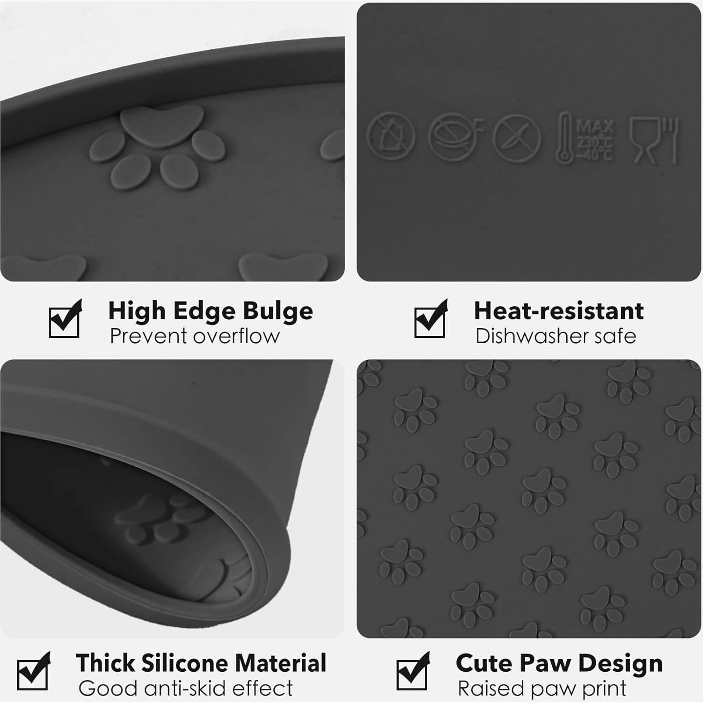 Alfombrilla de Silicona para Comida de Mascotas Joyinjojo 27.7 cm