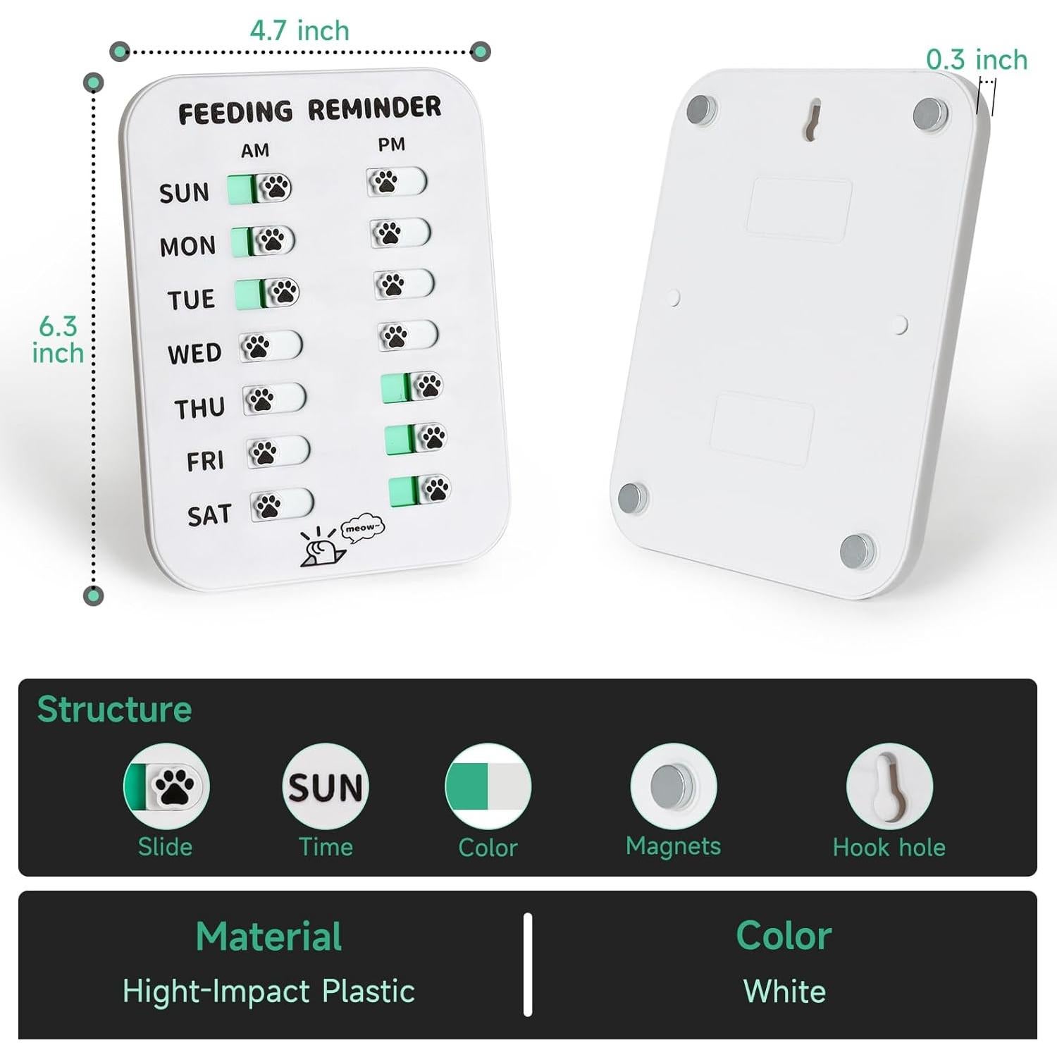 Recordatorio de Alimentación para Mascotas YAUYIK - Pata de Gato