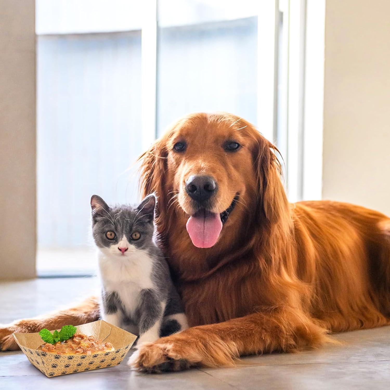 Platos Desechables para Mascotas SOUJOY - 100 Unidades 16x12 cm