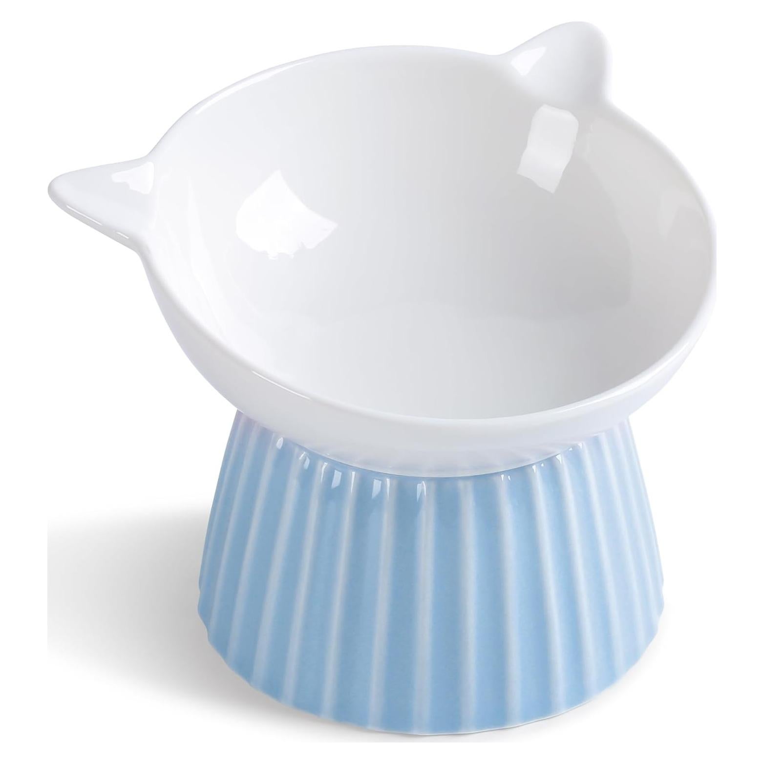 Cuenco Elevado de Cerámica Wellbro para Gatos Antivómito 12.7cm