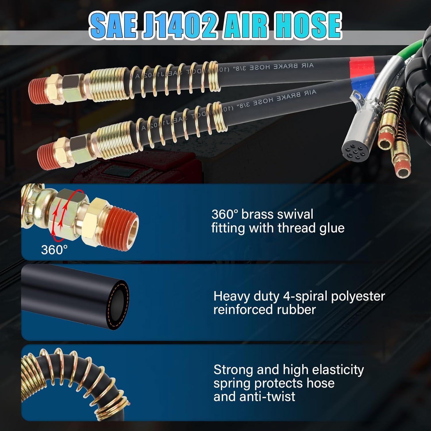 Kit de Líneas de Aire 12FT Boeray para Camiones Semi 3 en 1