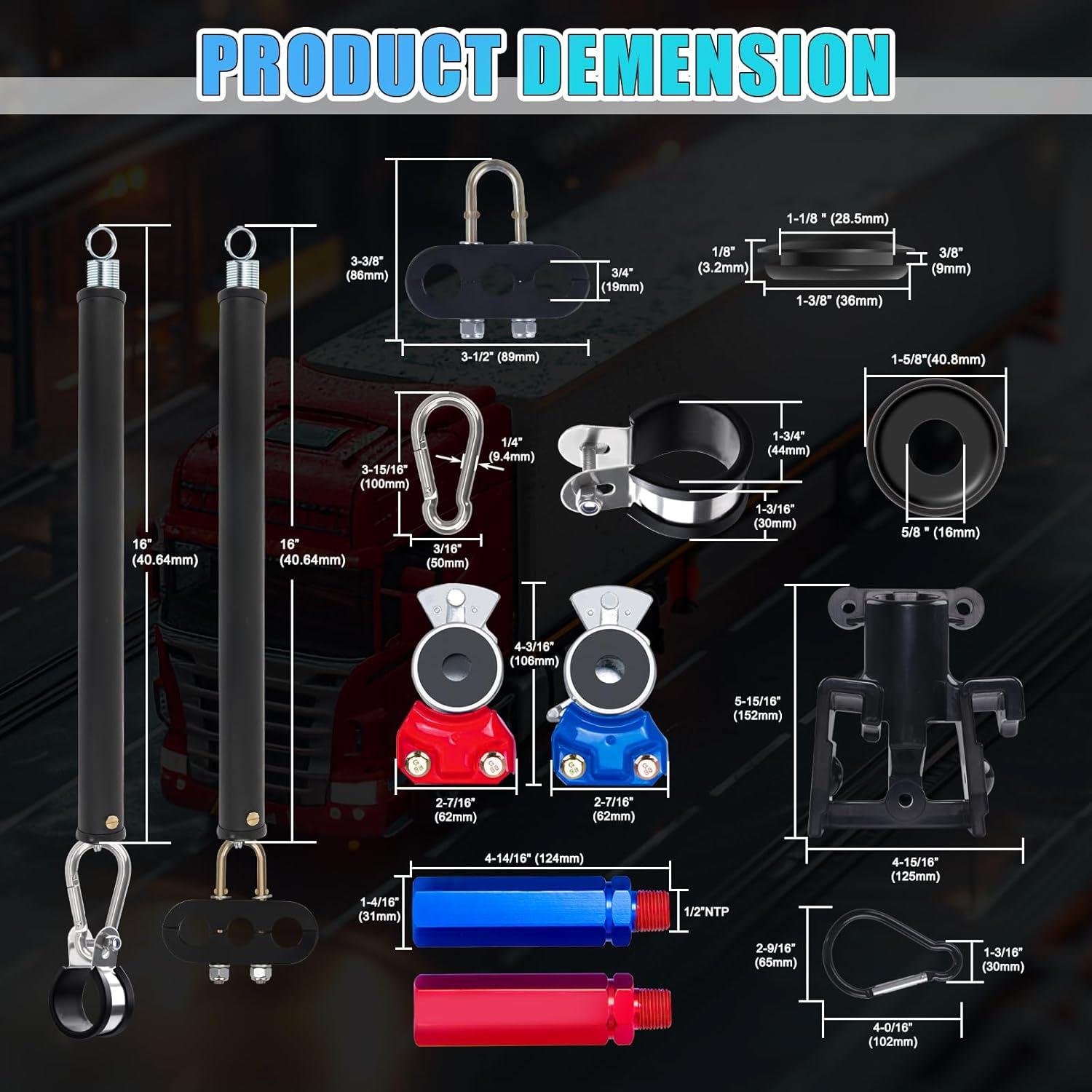 Kit de Líneas de Aire 12FT Boeray para Camiones Semi 3 en 1