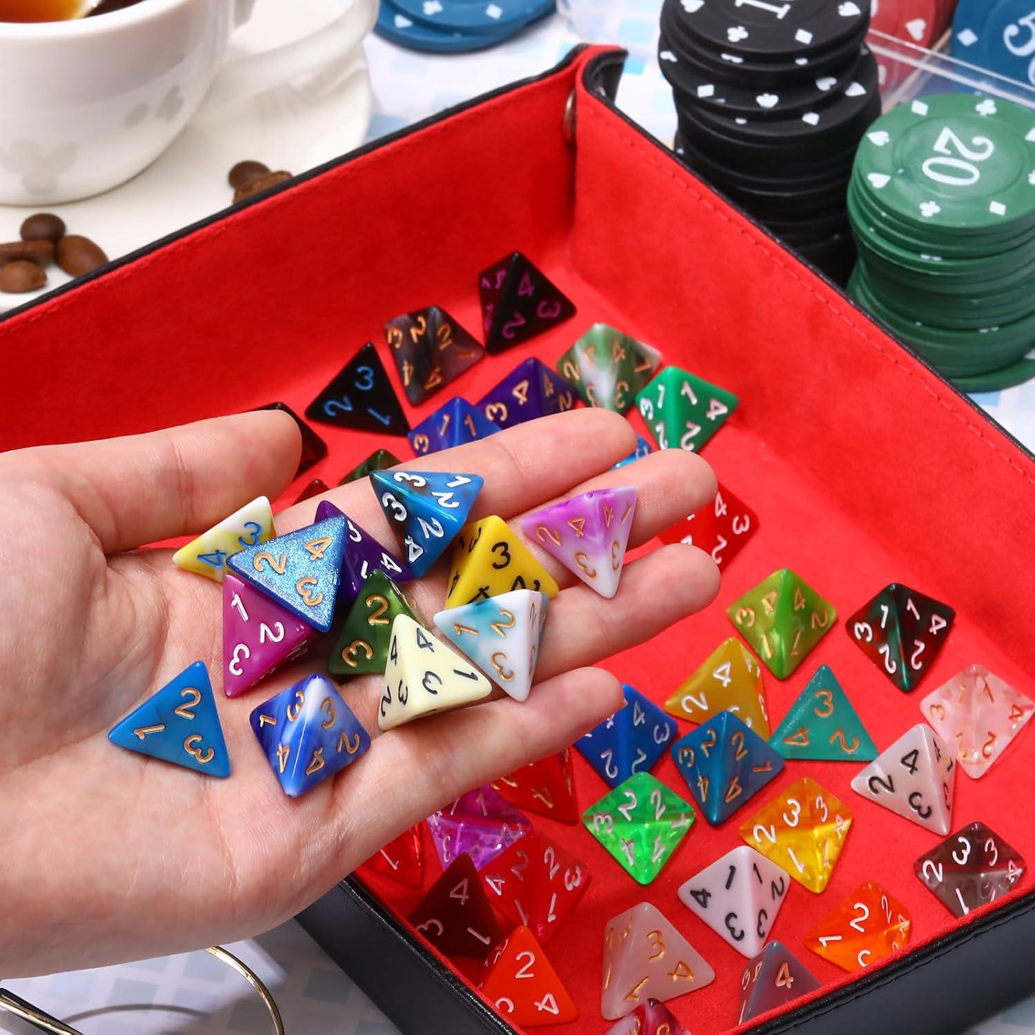 Conjunto de Dados Poliedricos Skylety 50 Piezas 4 Caras Multicolor