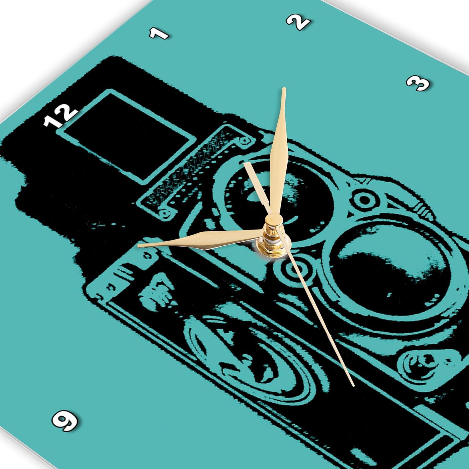 Reloj de Pared Vintage 3dRose 25.4x25.4 cm Aluminio Cian