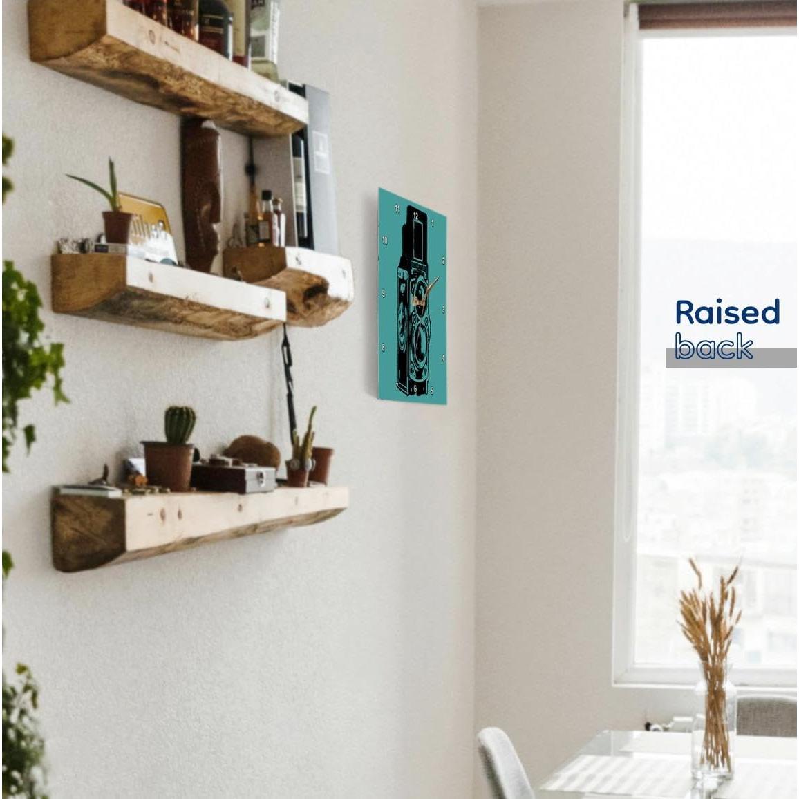 Reloj de Pared Vintage 3dRose 25.4x25.4 cm Aluminio Cian