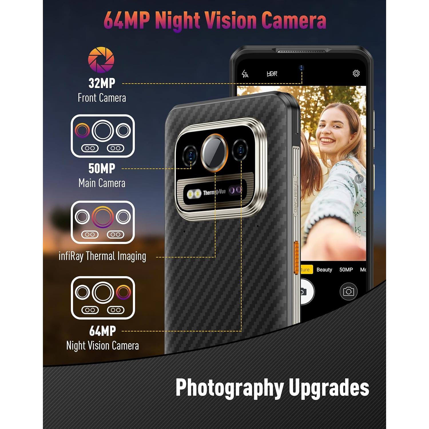 Ulefone Armor 25T Teléfono Rugerizado 4G 12GB+256GB Cámara Térmica