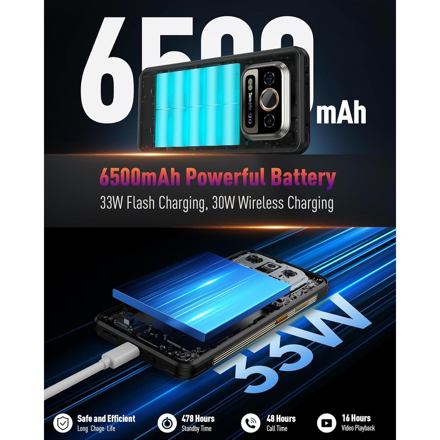 Ulefone Armor 25T Teléfono Rugerizado 4G 12GB+256GB Cámara Térmica