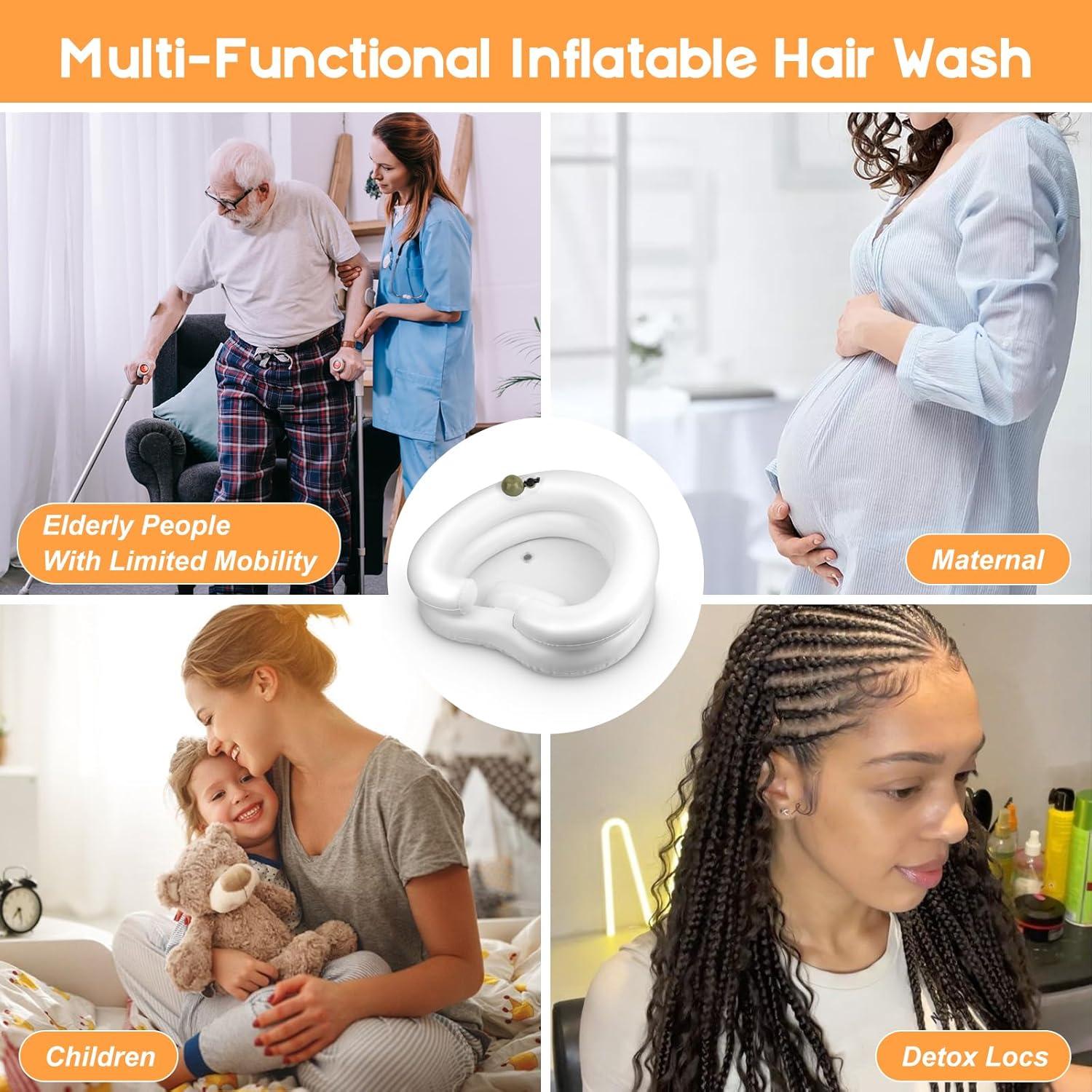 Lavabo Inflable Portátil JHXTZ para Lavado de Cabello 61cm Blanco