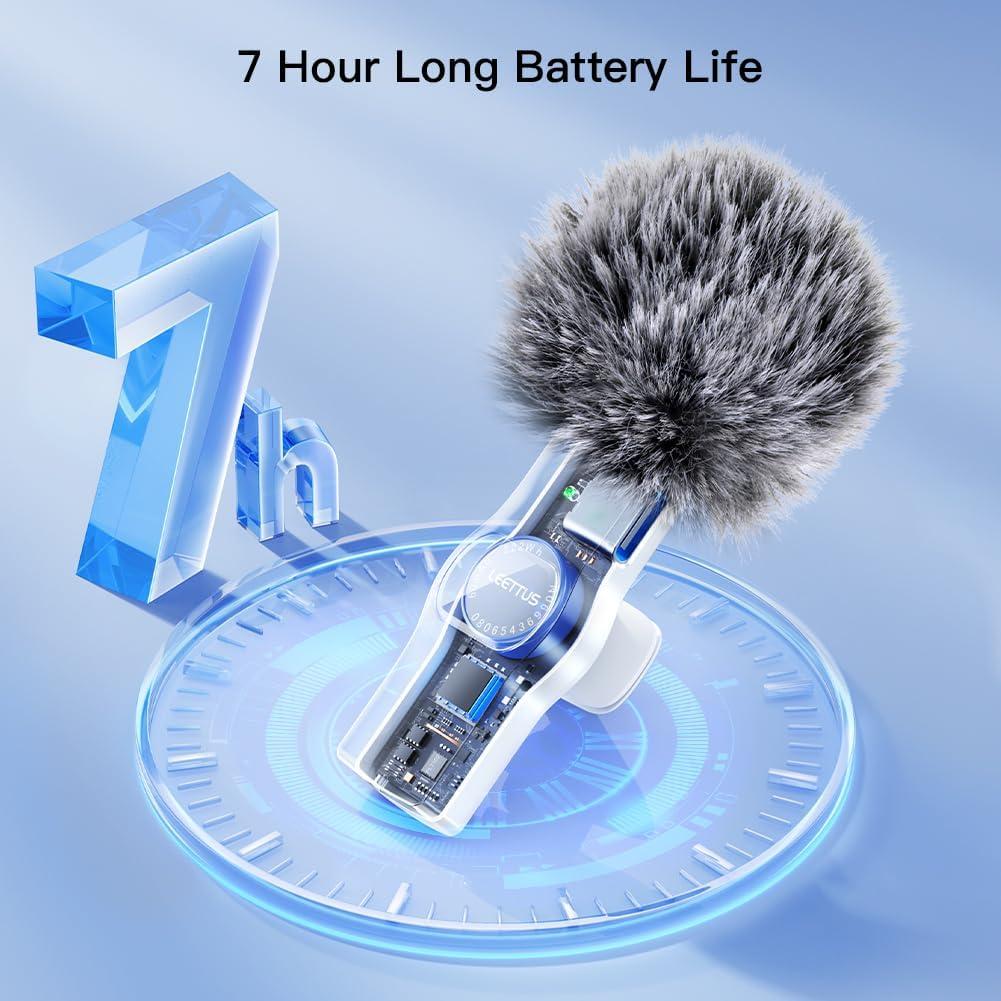 Micrófono Lavalier Inalámbrico Leettus para iPhone/iPad - 14h Batería