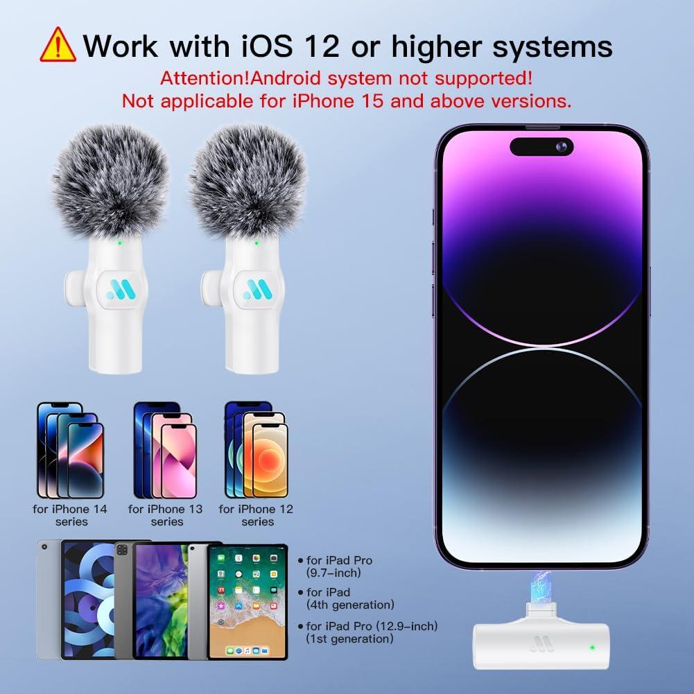 Micrófono Lavalier Inalámbrico Leettus para iPhone/iPad - 14h Batería