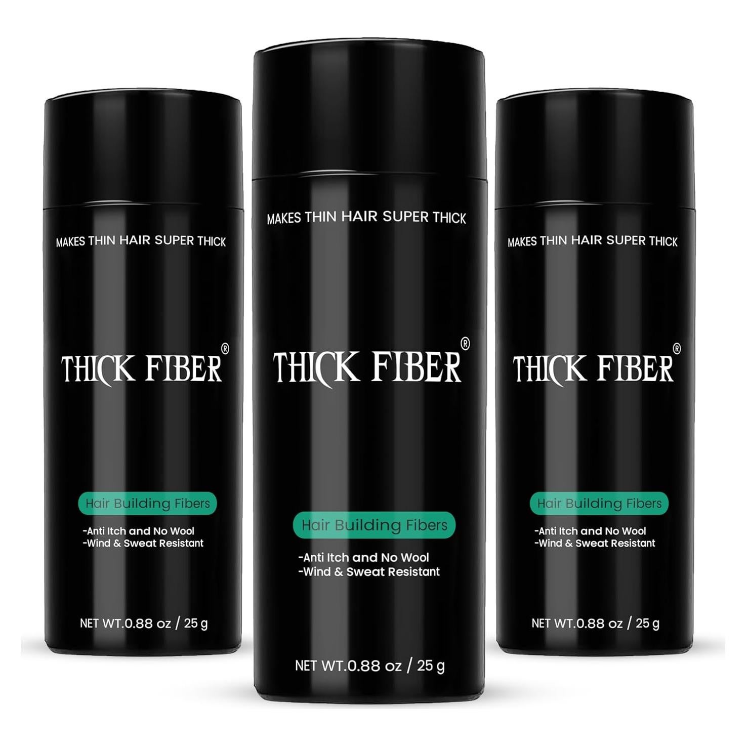 Fibras para Cabello THICK FIBER Marrón Claro 25g Paquete de 3