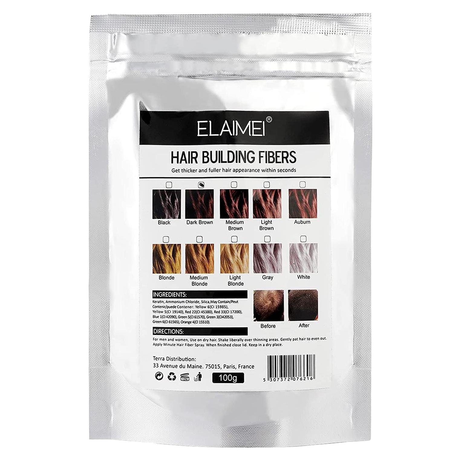 Spray de Fibras para Cabello Aliver 100g Marrón Oscuro