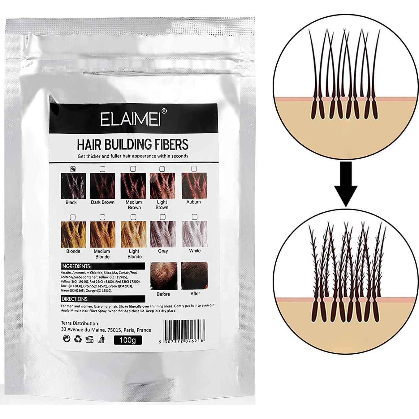 Spray de Fibras para Cabello Aliver 100g Marrón Oscuro