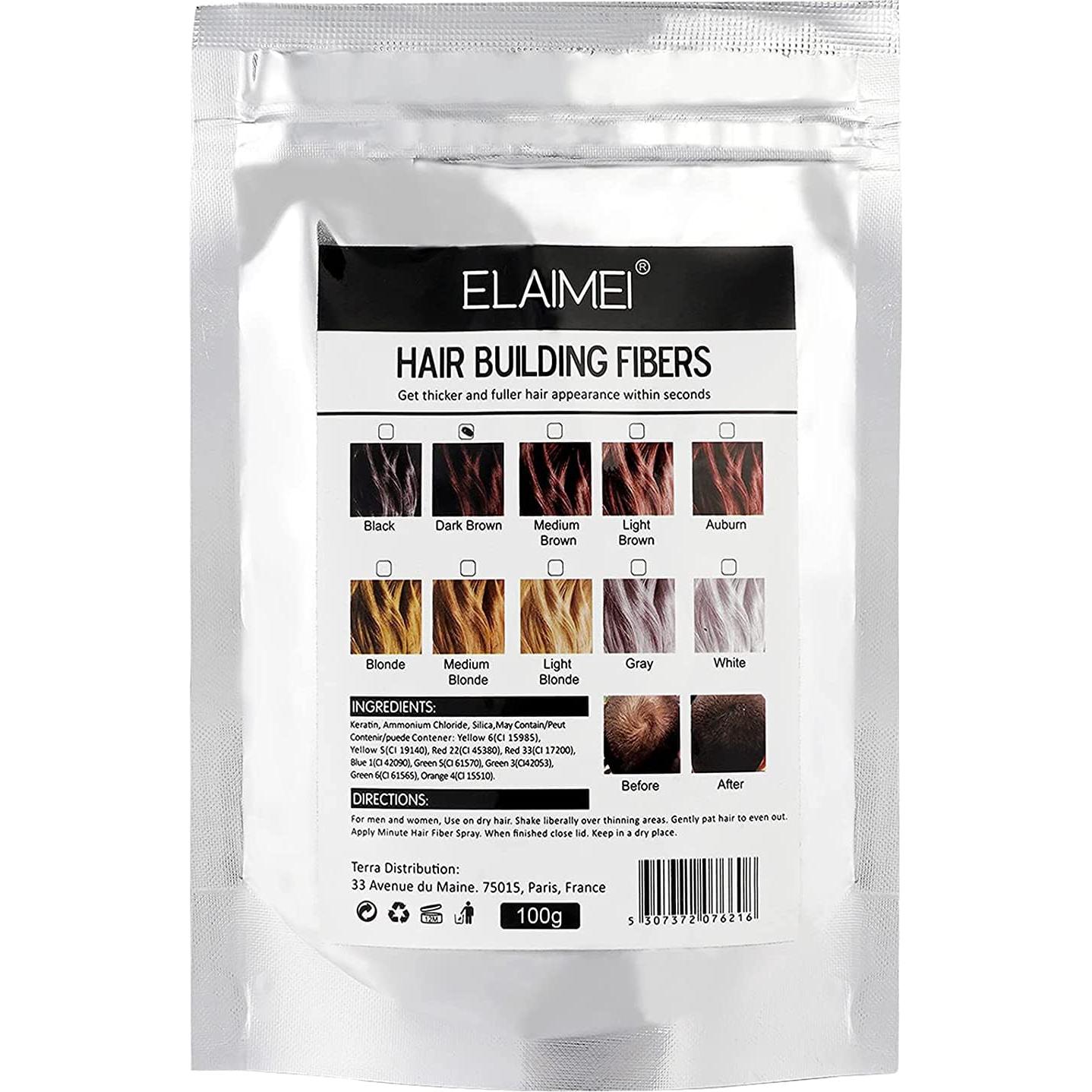 Spray de Fibras para Cabello Aliver 100g Marrón Oscuro