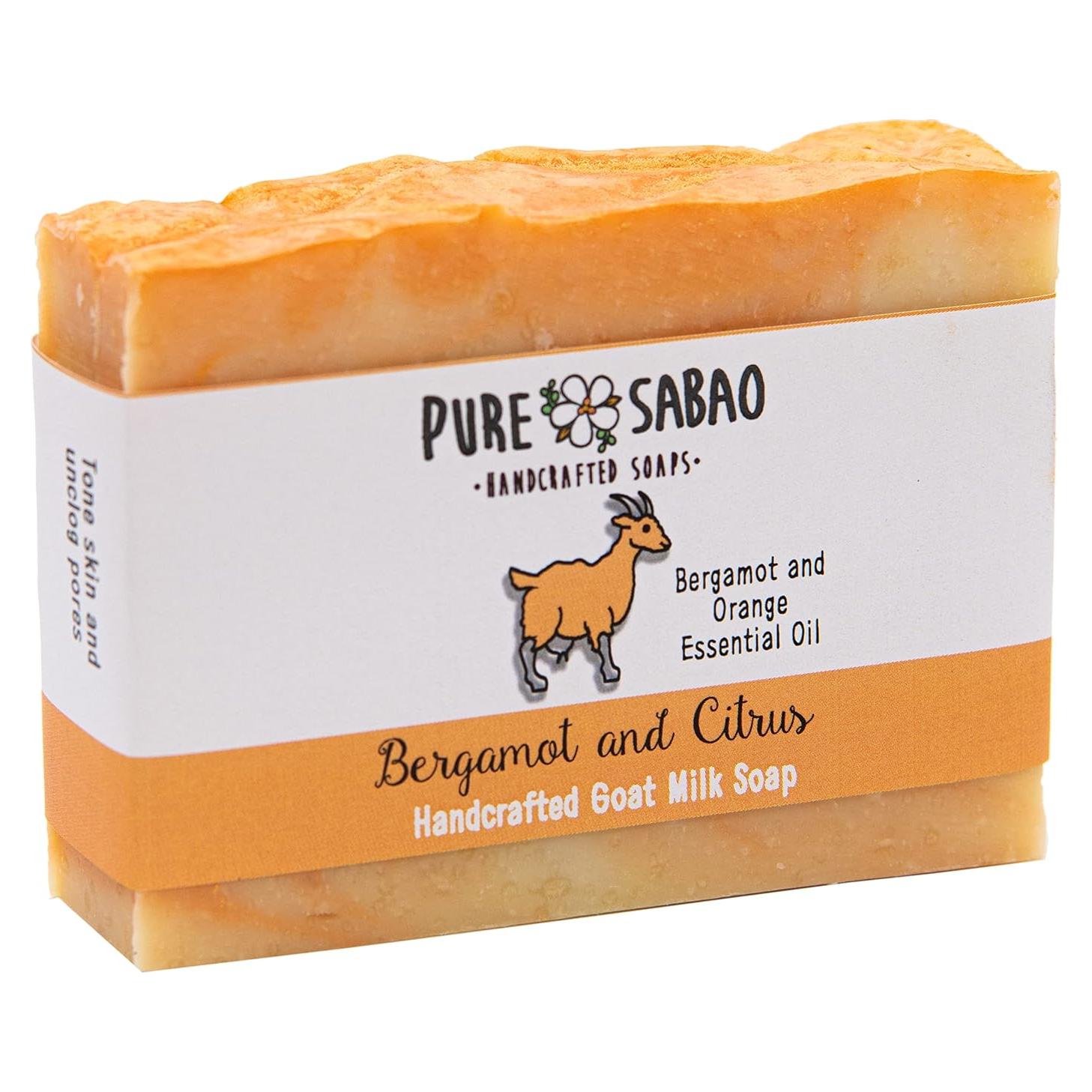 Jabón Natural de Leche de Cabra Pure Sabao 113g Bergamota Cítricos