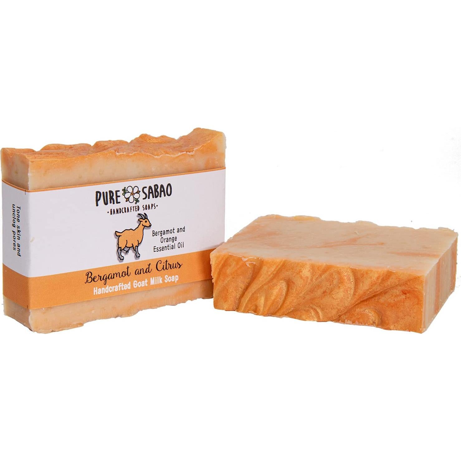 Jabón Natural de Leche de Cabra Pure Sabao 113g Bergamota Cítricos