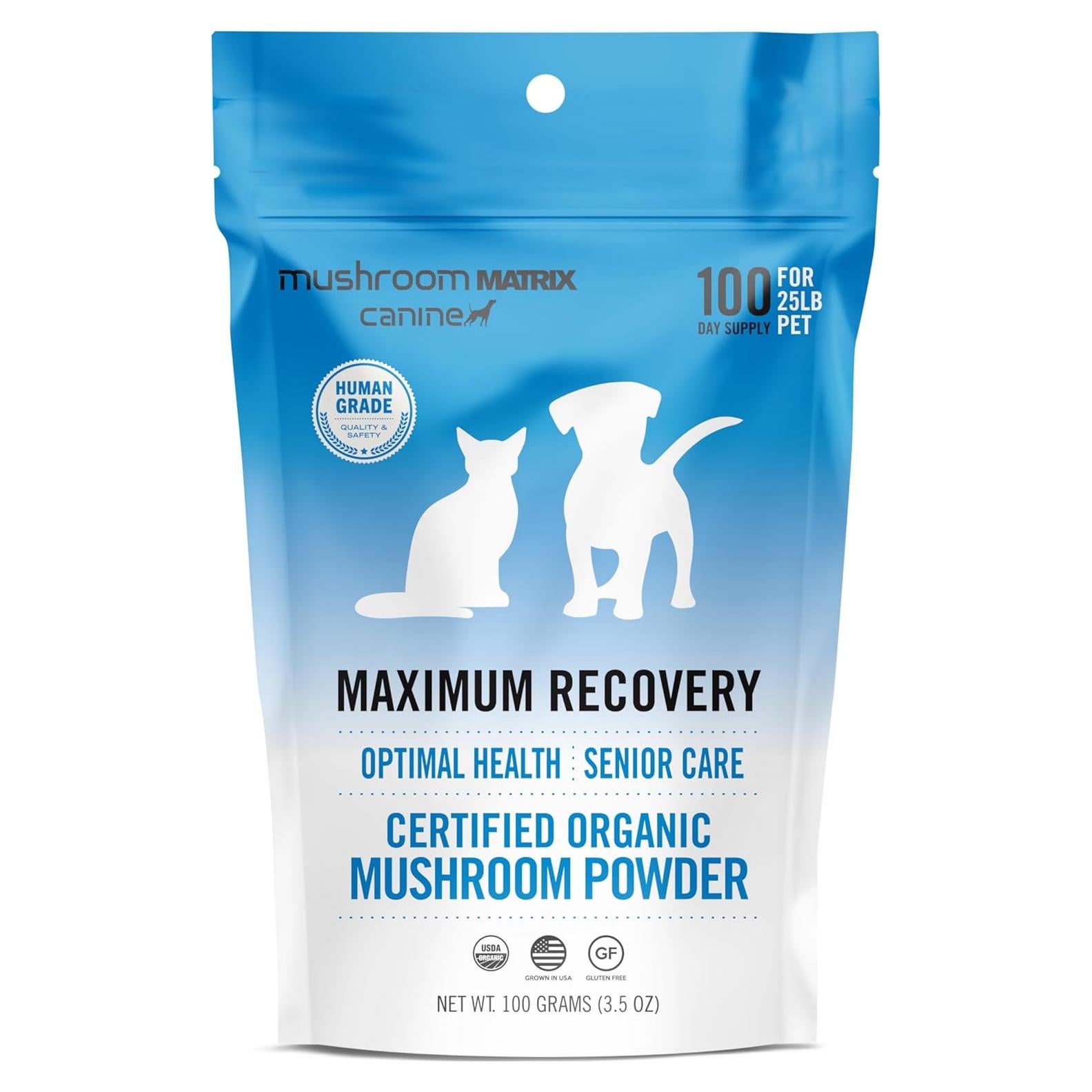 Suplemento de Hongo Orgánico Om Mushroom 100g para Perros y Gatos