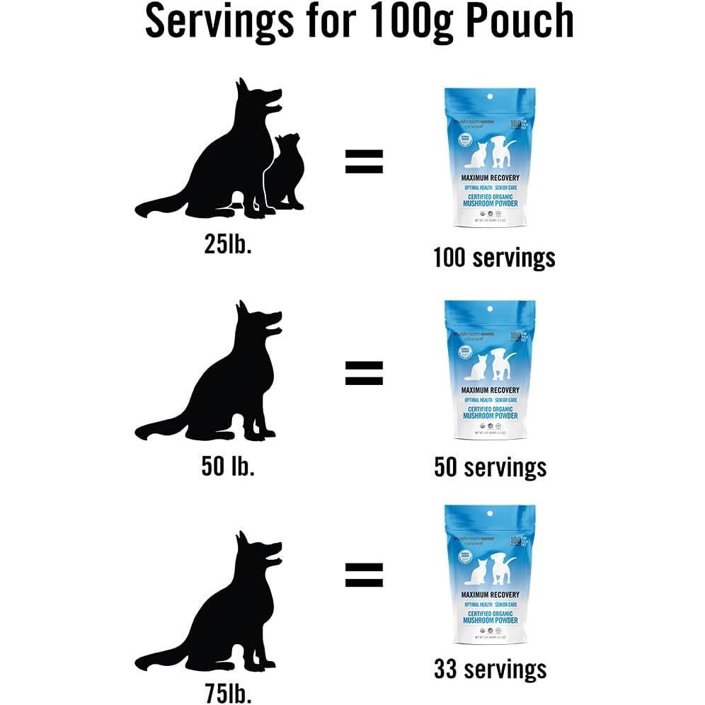 Suplemento de Hongo Orgánico Om Mushroom 100g para Perros y Gatos