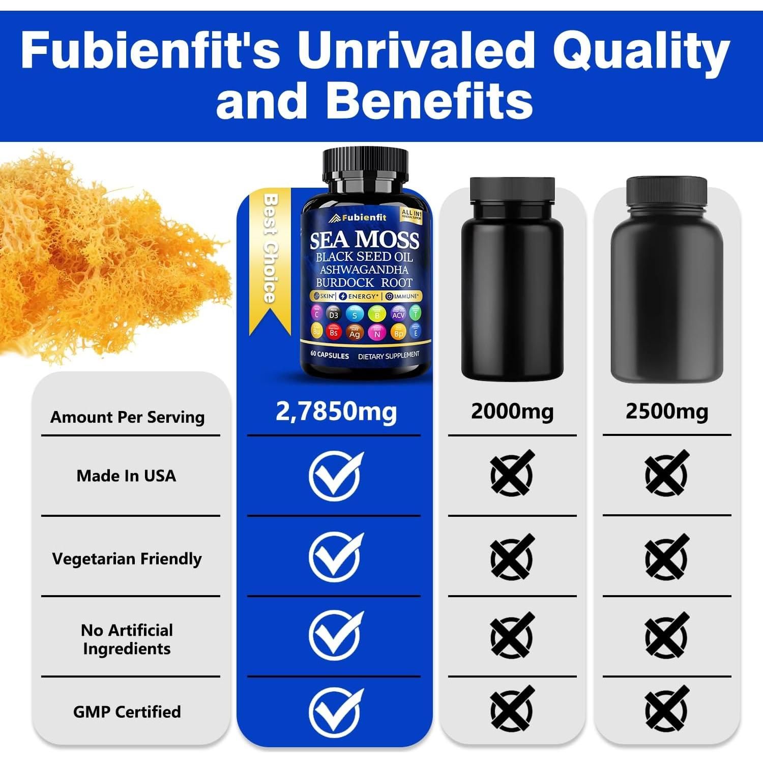 Cápsulas de Musgo Marino Orgánico Fubienfit 60 Unidades