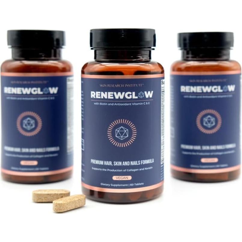 Suplemento de Biotina Renewglow 5000mcg para Cabello y Piel