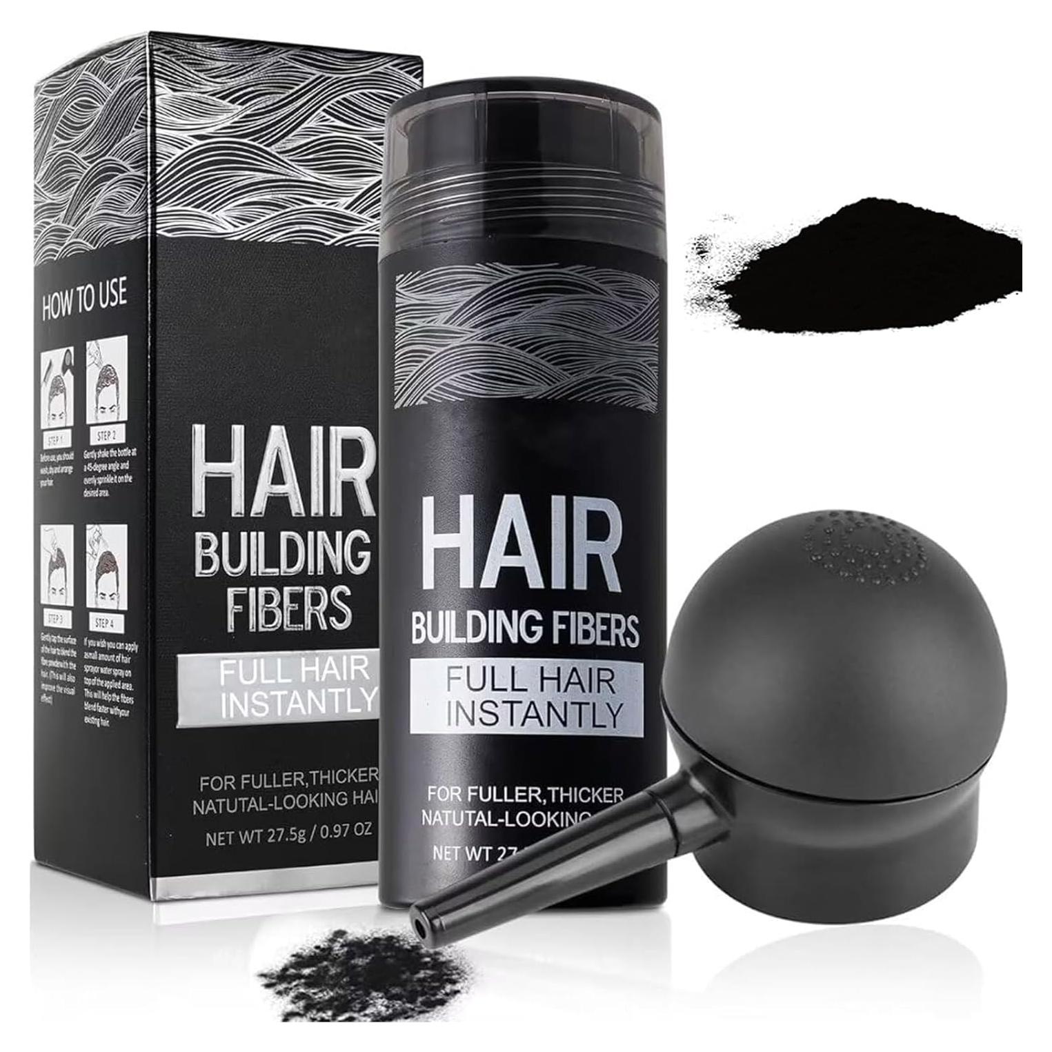 Fibras para Cabello SHIFAKOU 27.5g Negro - Aplicador Spray