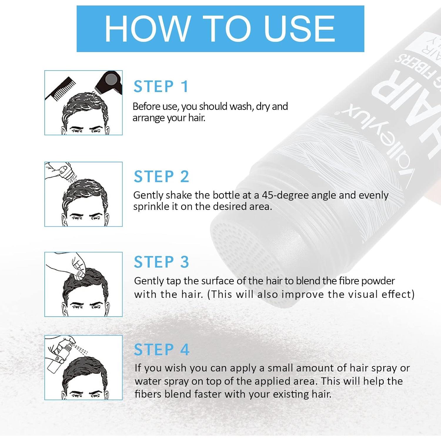 Fibras para Cabello SHIFAKOU 27.5g Negro - Aplicador Spray