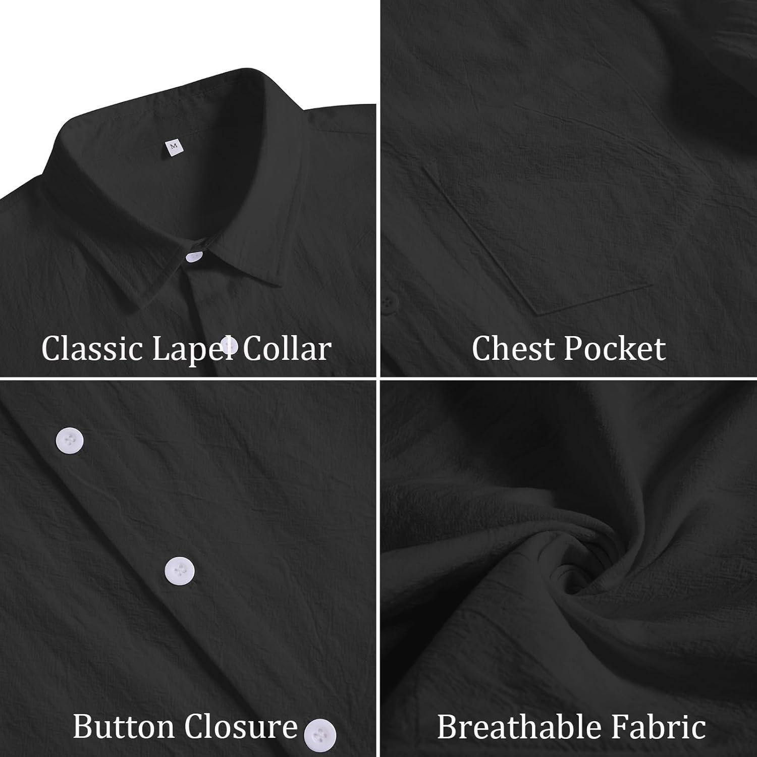 Camisa de Manga Corta de Algodón para Hombre Vssjavun - Verano