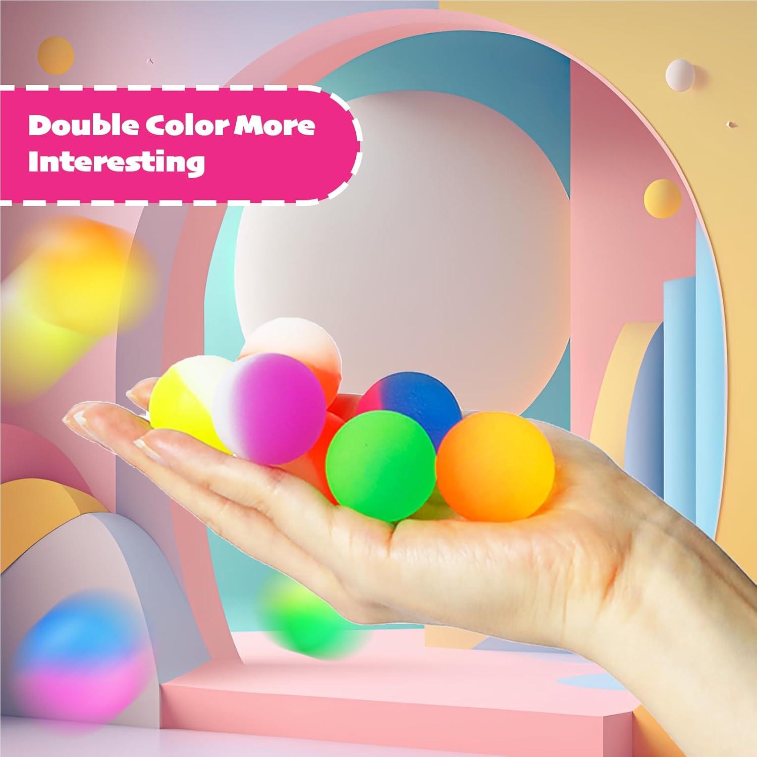 30 Pelotas Rebotadoras Pllieay Doble Color 32mm para Niños