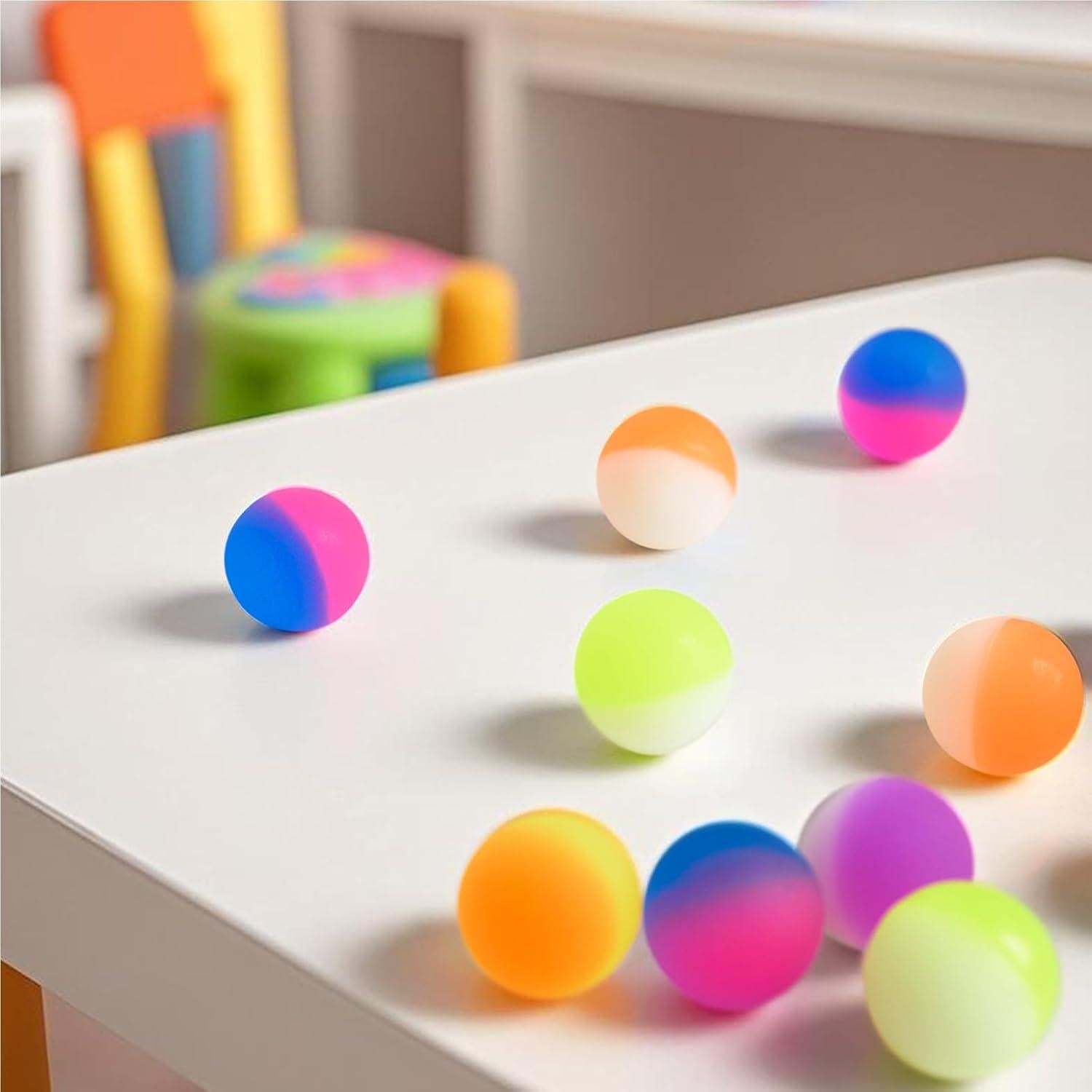 30 Pelotas Rebotadoras Pllieay Doble Color 32mm para Niños