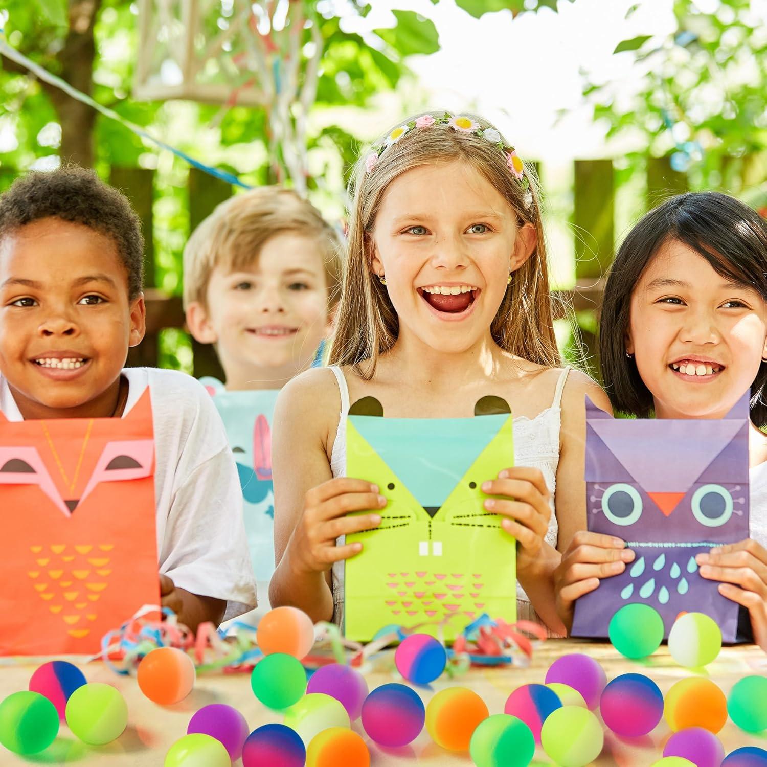 30 Pelotas Rebotadoras Pllieay Doble Color 32mm para Niños