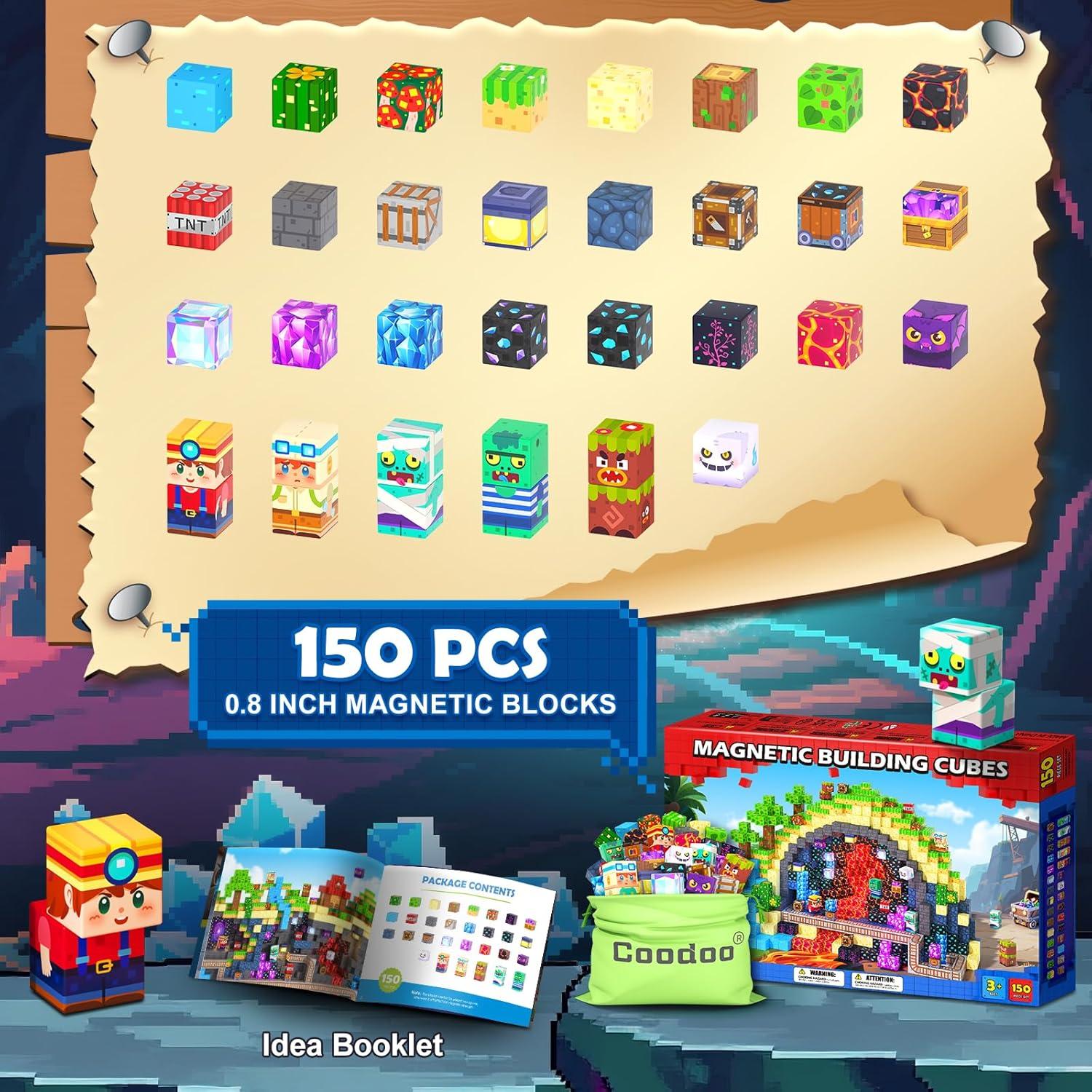 Coodoo Set de Bloques Magnéticos 150PCS para Niños 3+