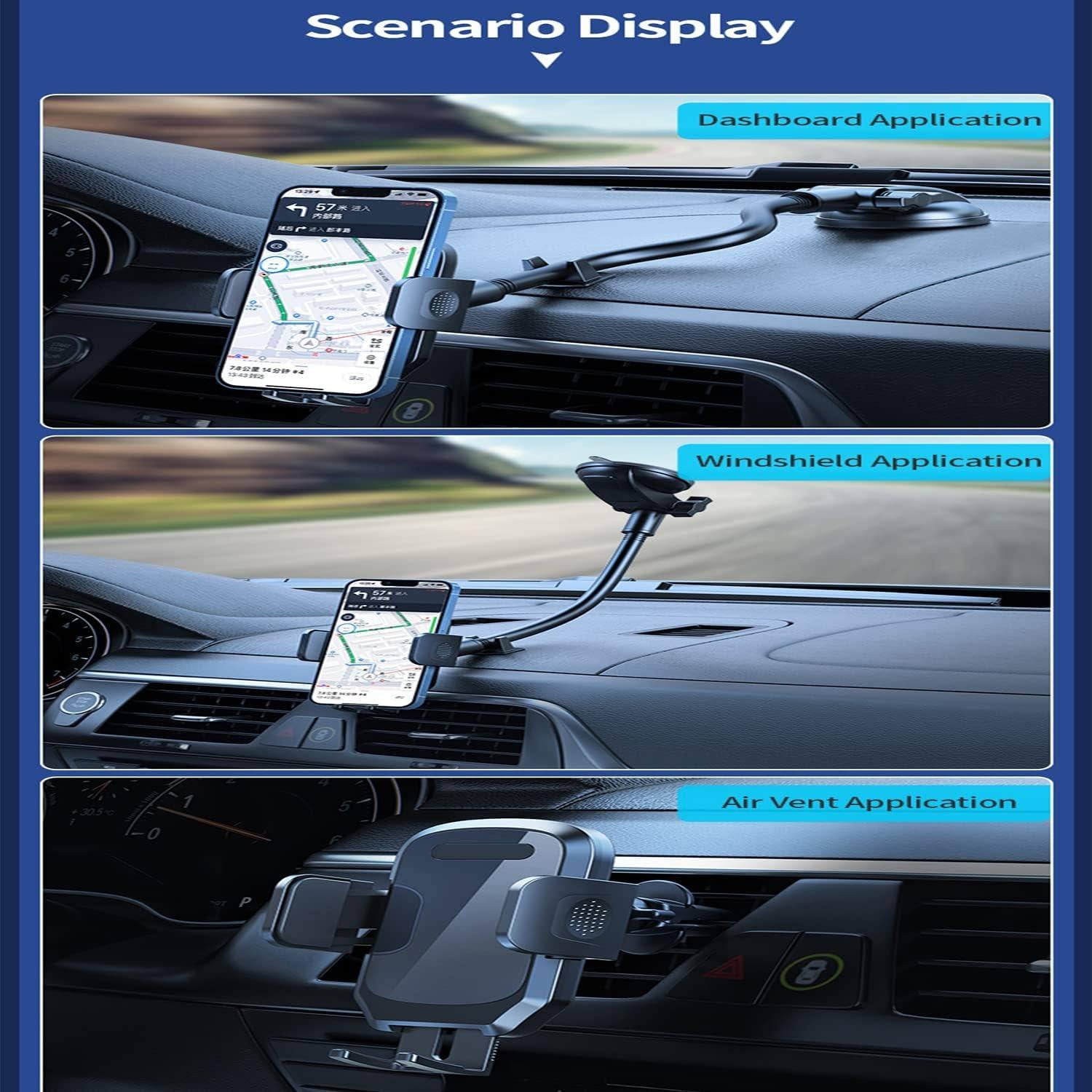 Soporte para Teléfono de Coche Junecarp 2 en 1 Antivibración