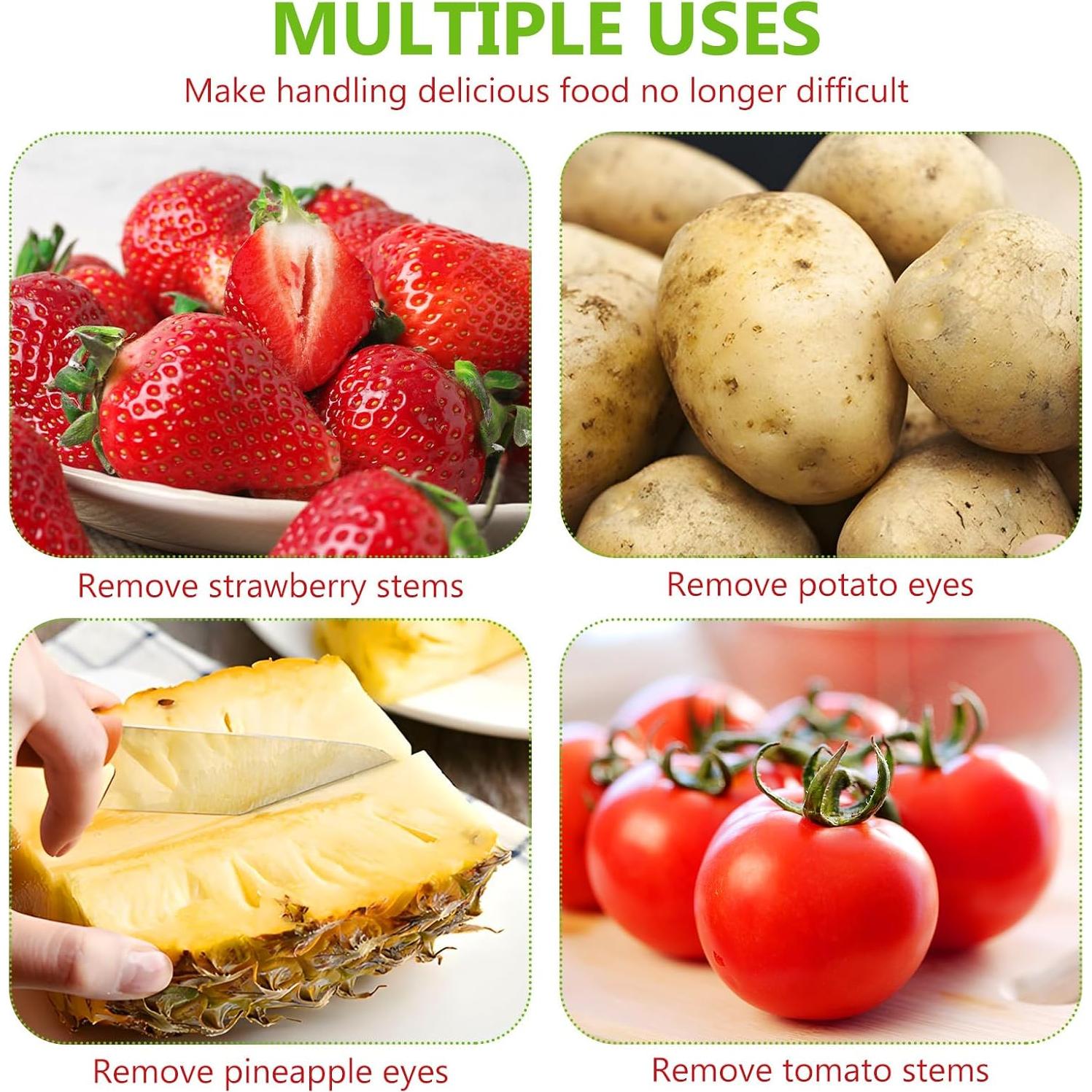 Juego 2 en 1 Descorazonador y Cortador de Fresas Genérico