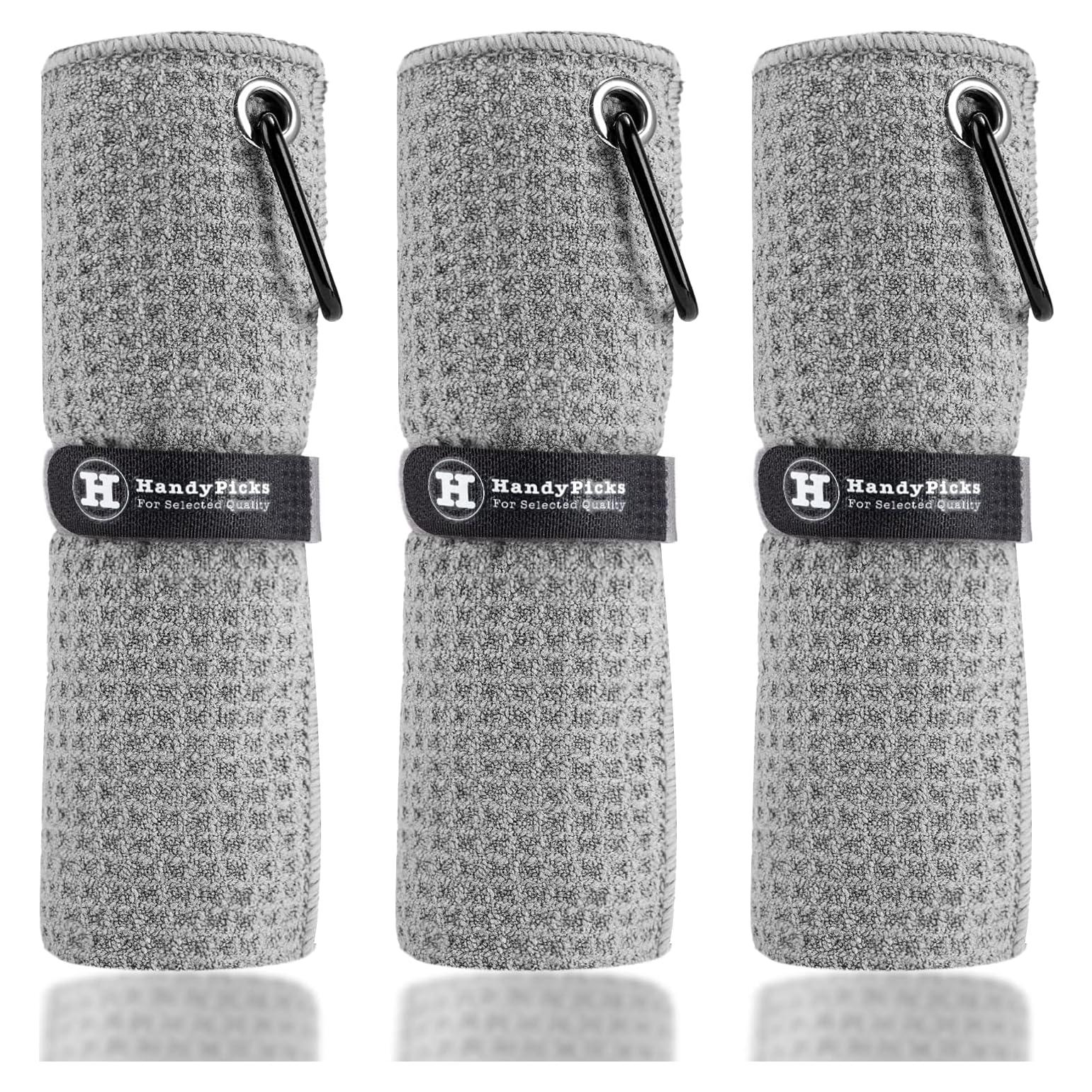 Toalla de Golf Microfibra Handy Picks 40x40cm Gris con Clip