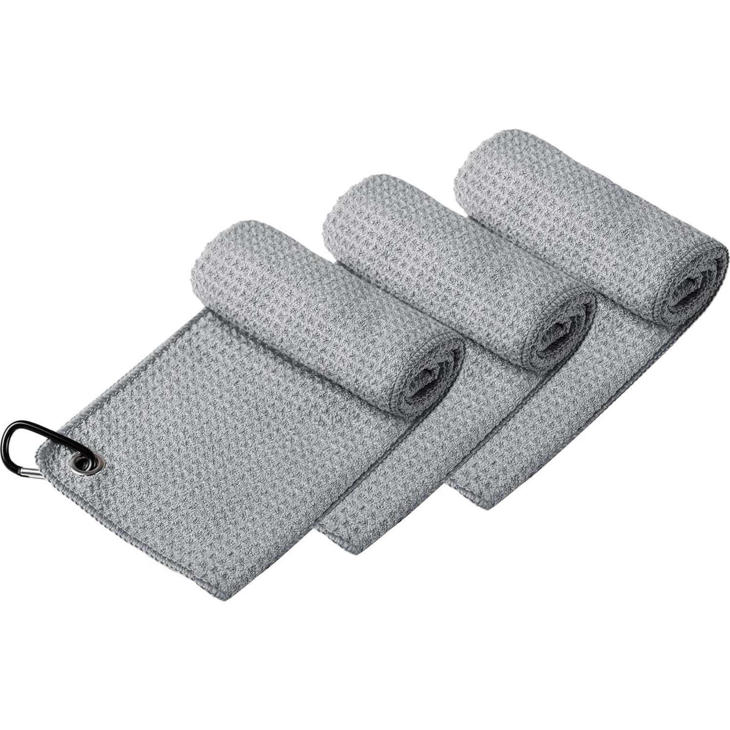 Toalla de Golf Microfibra Handy Picks 40x40cm Gris con Clip