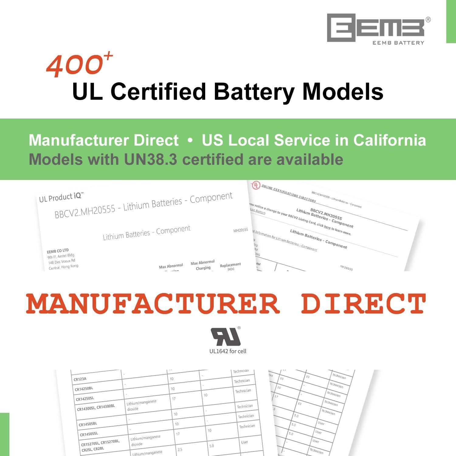 Baterías de Litio EEMB CR1620 Paquete de 5 Unidades 3V 70mAh