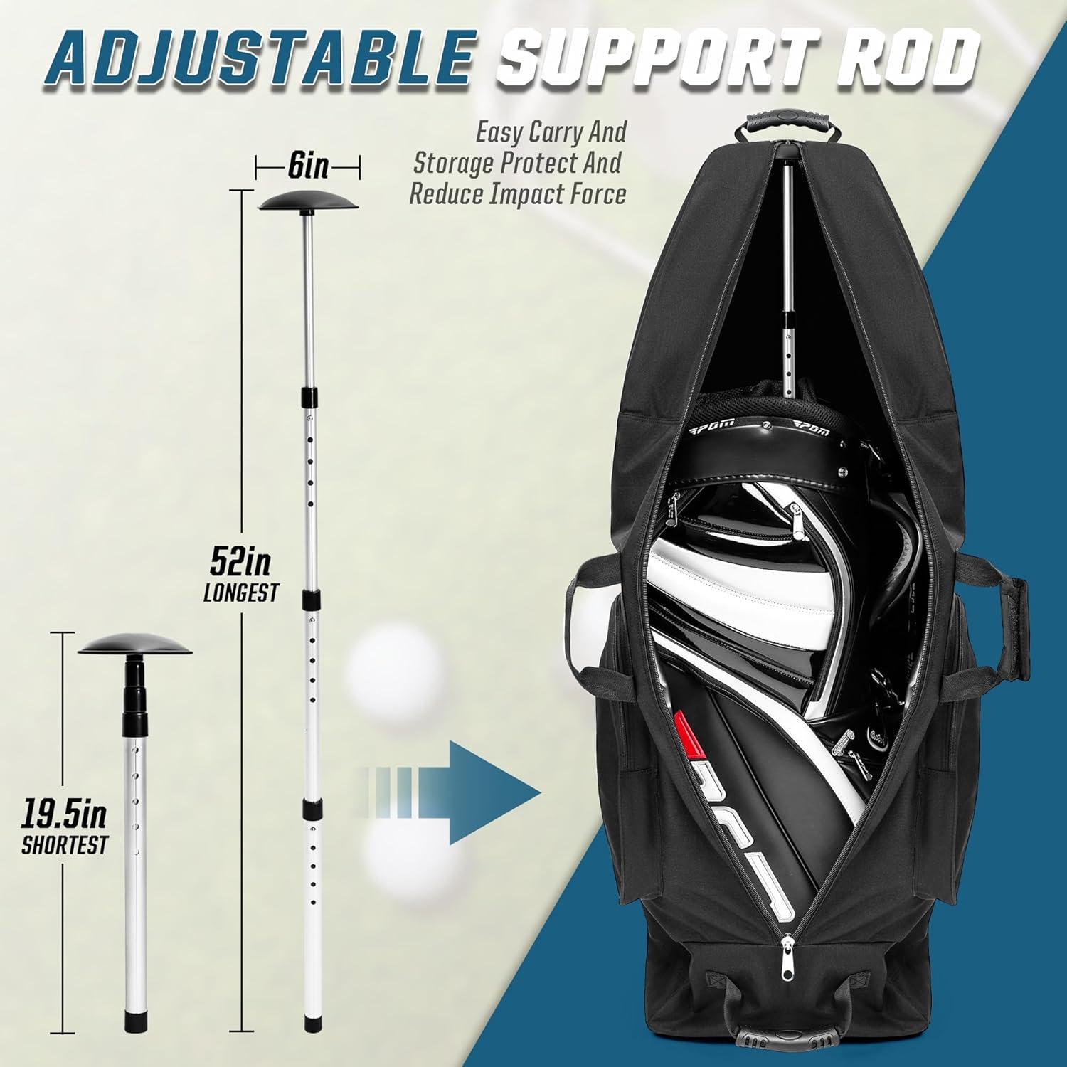 Bolsa de Viaje para Golf DAREKUKU con Ruedas y 8 Bolsillos